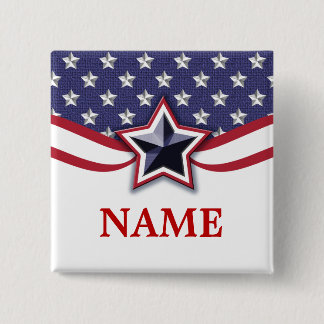 Sjabloon voor verkiezingscampagnepin met sterren e vierkante button 5,1 cm