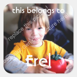 Sjabloon voor Vierkante Foto Gepersonaliseerd Boek Sticker