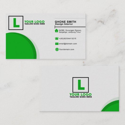 Sjabloon voor visitekaartje (Voorkant / Achterkant)