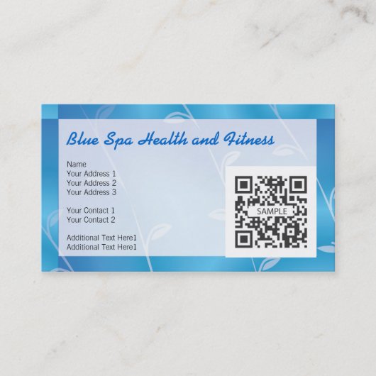 Sjabloon voor visitekaartje Blauwe ruimte (Voorkant)