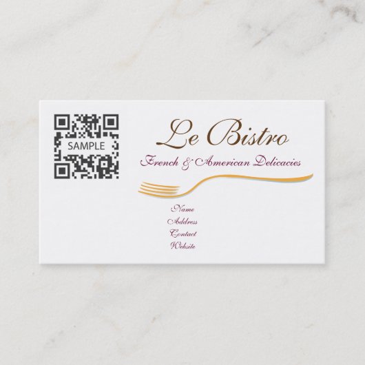 Sjabloon voor visitekaartje Fine Ding French (Voorkant)