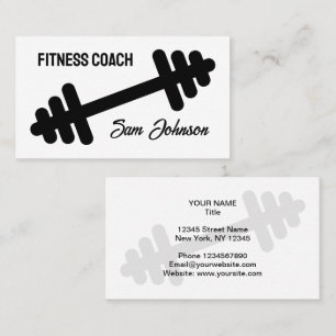 Sjabloon voor visitekaartje fitnesscoach met logo