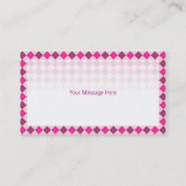 Sjabloon voor visitekaartje Generisch Roze Argyle (Achterkant)