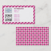 Sjabloon voor visitekaartje Generisch Roze Argyle  (Voorkant / Achterkant)