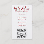 Sjabloon voor visitekaartje Hair Salon (Achterkant)