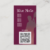 Sjabloon voor visitekaartje Jazz Band (Achterkant)