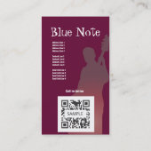 Sjabloon voor visitekaartje Jazz Band (Achterkant)
