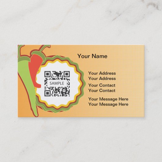 Sjabloon voor visitekaartje Mexicaans restaurant (Voorkant)