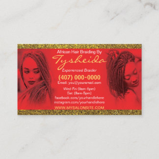 Sjabloon voor visitekaartje voor Hair Braiding Loc Afsprakenkaartje