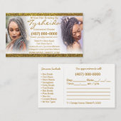 Sjabloon voor visitekaartje voor Hair Braiding Loc Afsprakenkaartje (Voorkant / Achterkant)