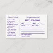 Sjabloon voor visitekaartje voor Hair Braiding Loc Afsprakenkaartje (Achterkant)