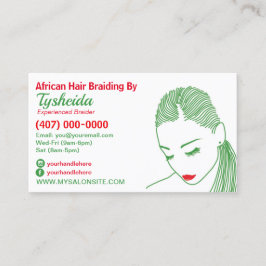 Sjabloon voor visitekaartje voor Hair Braiding Loc Afsprakenkaartje