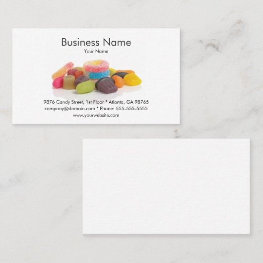 Sjabloon voor visitekaartje voor zoete winkels (Voorkant / Achterkant)