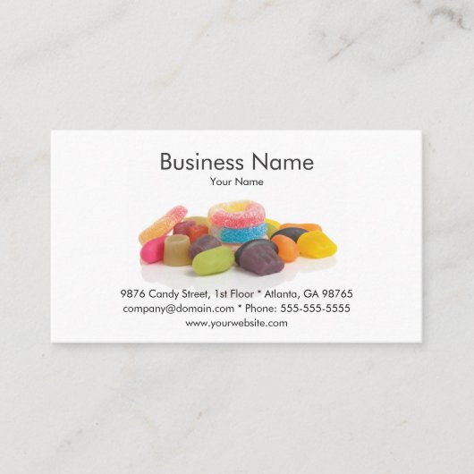 Sjabloon voor visitekaartje voor zoete winkels (Voorkant)