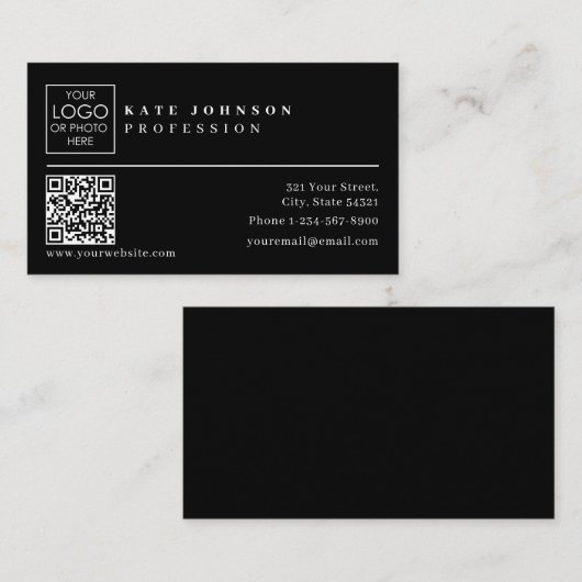 Sjabloon voor visitekaartjes Aangepaste QR-code vo (Voorkant / Achterkant)