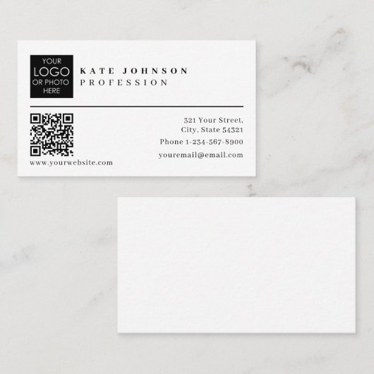 Sjabloon voor visitekaartjes Aangepaste QR-code vo (Voorkant / Achterkant)