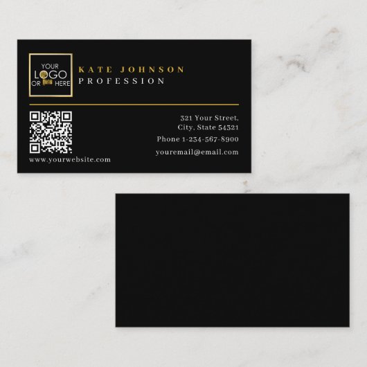 Sjabloon voor visitekaartjes Aangepaste QR-code vo (Voorkant / Achterkant)
