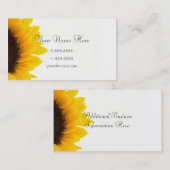 Sjabloon voor visitekaartjes ** Bloem zonnebloem (Voorkant / Achterkant)