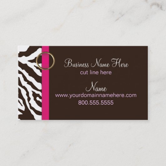 Sjabloon voor visitekaartjes ** Bruin Zebrapatroon (Voorkant)