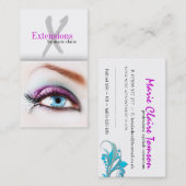 Sjabloon voor visitekaartjes met Eyelash Extension Afsprakenkaartje (Voorkant / Achterkant)