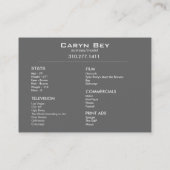 Sjabloon voor visitekaartjes ophalen (acteur head  (Achterkant)