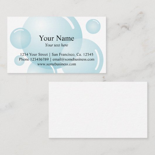 Sjabloon voor visitekaartjes opschonen | Zeepbelle (Voorkant / Achterkant)