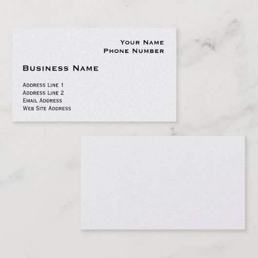 Sjabloon voor visitekaartjes (Parelafwerking) (Voorkant / Achterkant)