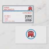 Sjabloon voor visitekaartjes Republican Elephant (Voorkant / Achterkant)