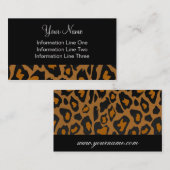 Sjabloon voor visitekaartjes ** Vet leopard afdruk (Voorkant / Achterkant)