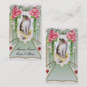Sjabloon voor visitekaartjes voor katten en Rozen (Voorkant / Achterkant)
