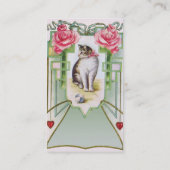 Sjabloon voor visitekaartjes voor katten en Rozen (Achterkant)