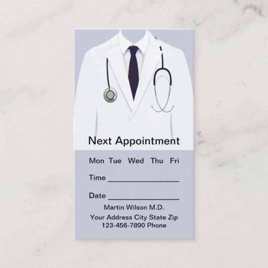 Sjabloon voor visitekaartjes voor medische benoemi (Voorkant)