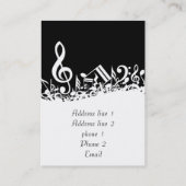 Sjabloon voor visitekaartjes voor muziedocent (Achterkant)