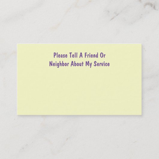 Sjabloon voor visitekaartjes voor thuisverzorgers (Achterkant)