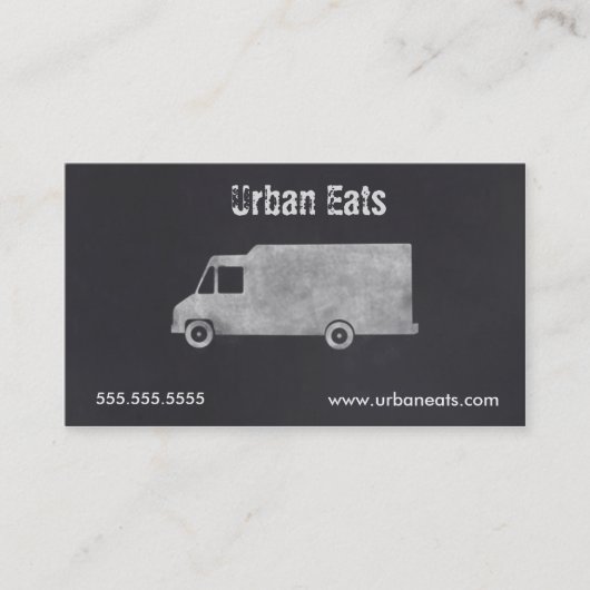 Sjabloon voor visitekaartjes voor Truck Chalkboard (Voorkant)