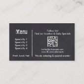 Sjabloon voor visitekaartjes voor Truck Chalkboard (Achterkant)