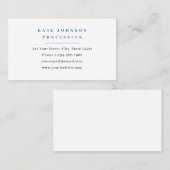 Sjabloon voor visitekaartjes Wit & Blauw Minimalis (Voorkant / Achterkant)