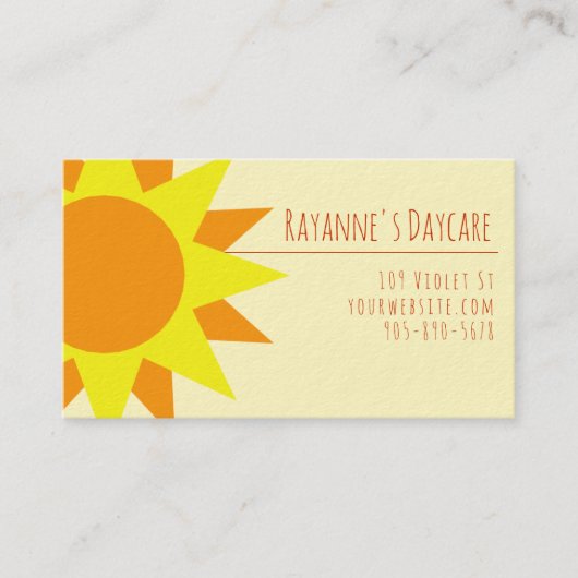 Sjabloon voor visitekaartjes **Zonnestralen (Voorkant)