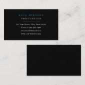 Sjabloon voor visitekaartjes zwart en blauw minima (Voorkant / Achterkant)
