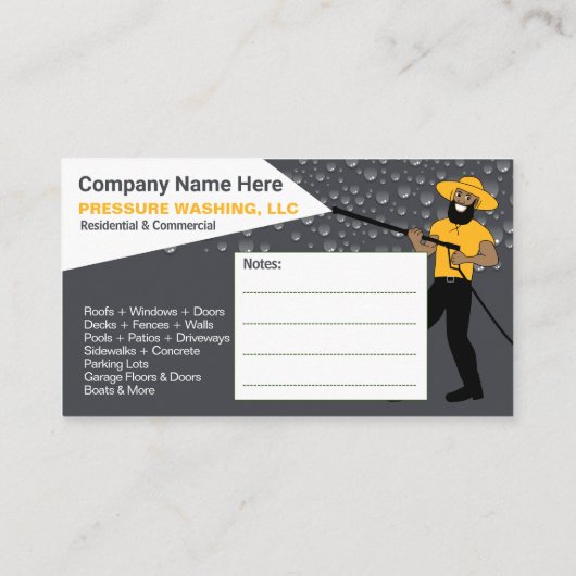 Sjabloon voor wassen en reinigen druk visitekaartje (Achterkant)