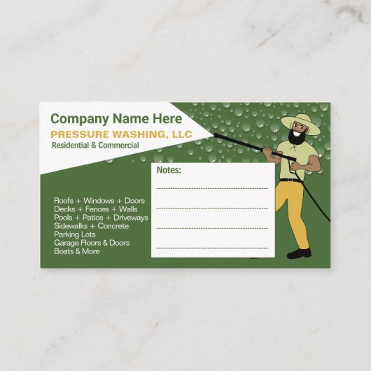 Sjabloon voor wassen en reinigen druk visitekaartje (Achterkant)