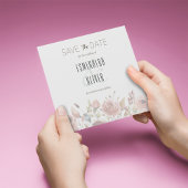 Sjabloon voor waterverf bloemen save the date