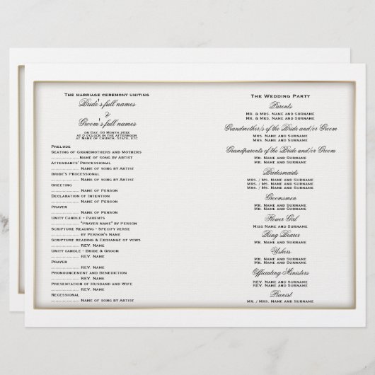 Sjabloon voor weddenschappen (Voorkant / Achterkant)