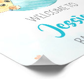 Sjabloon voor welkomstfeest Jongen beer poster (Hoek)