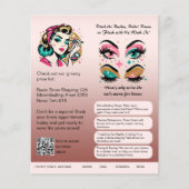 ⭐️Sjabloon voor wenkbrauwvorm Flyer Blush Stof Roz (Voorkant)