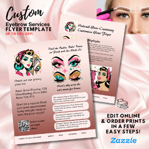 ⭐️Sjabloon voor wenkbrauwvorm Flyer Blush Stof Roz