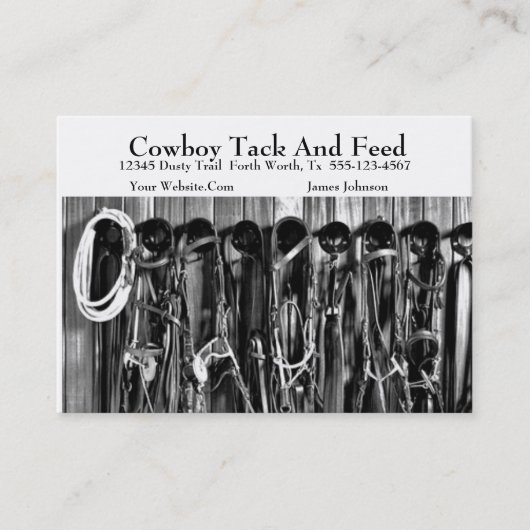 Sjabloon voor westerne paardenrackkaart visitekaartje (Voorkant)