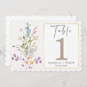 Sjabloon voor wildbloementafelnummer kaart (Voorkant / Achterkant)