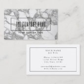 Sjabloon voor witte marmer met glanzende witte mar visitekaartje (Voorkant / Achterkant)