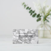 Sjabloon voor witte marmer met glanzende witte mar visitekaartje (Staand voorkant)